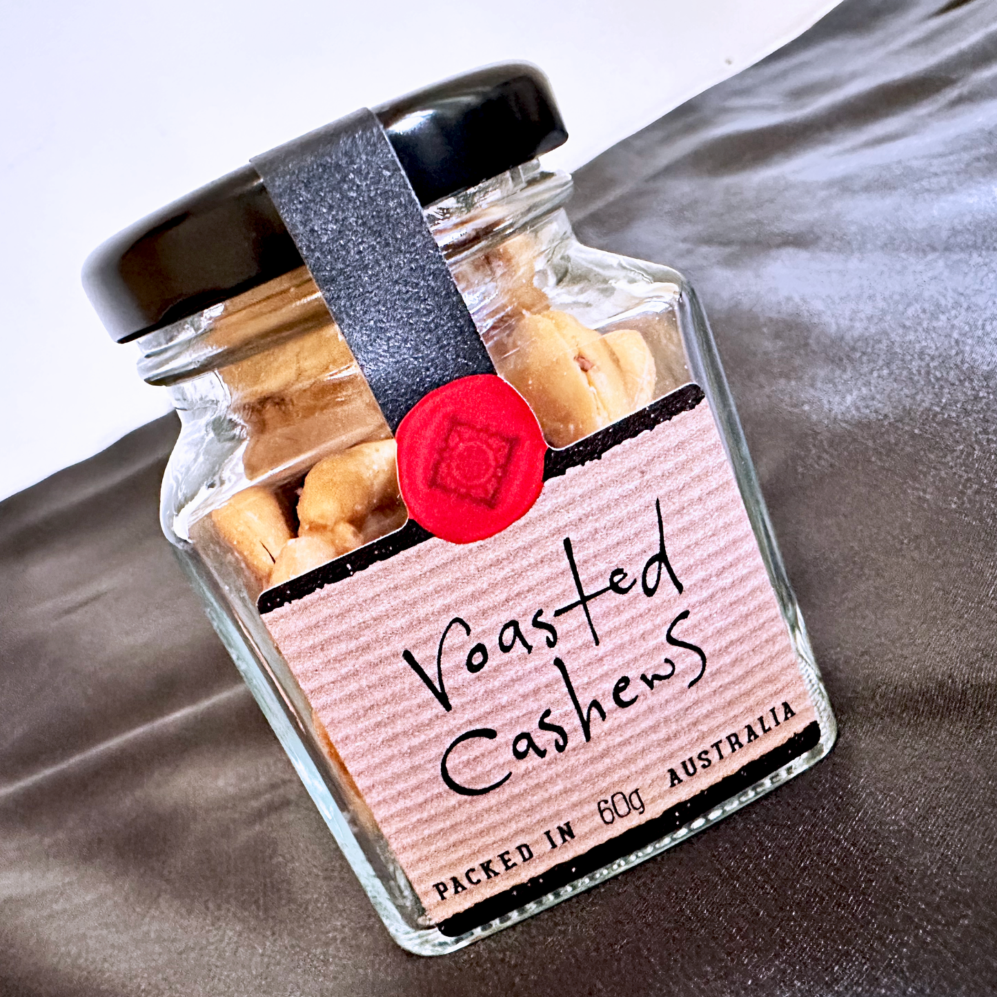 Jar of roasted cashews