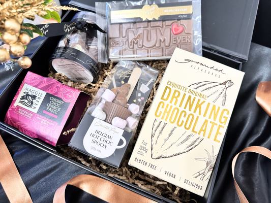 Mothers day Gift hamper with drinking chocolate and chocolates